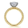 Clearance Gabriel & Co. Empress - 14K White-Yellow Gold Compass Bezel Prong Oval Diamond Engagement Ring