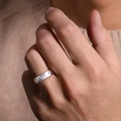 Best Gabriel & Co. Emrys - 14K White Gold Diamond Men's Wedding Ring in High Polished Finish
