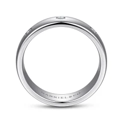 Best Gabriel & Co. Emrys - 14K White Gold Diamond Men's Wedding Ring in High Polished Finish