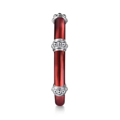 Sale Gabriel & Co. Enamel - 14K White Gold Bujukan Bar Split Stackable with Chrome Red Enamel