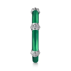 Discount Gabriel & Co. Enamel - 14K White Gold Bujukan Bar Split Stackable with Chrome Green Enamel
