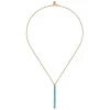 Outlet Gabriel & Co. Enamel - 14K Yellow Gold Blue Topaz Bar Necklace with Dusk Blue Enamel