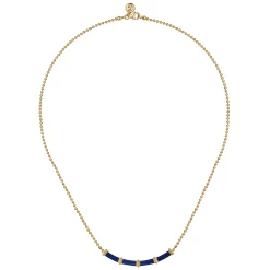 Gabriel & Co. Enamel - 14K Yellow Gold Bujukan Bar Necklace with Chrome Blue Enamel