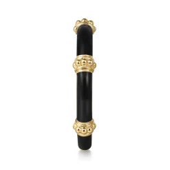 Best Gabriel & Co. Enamel - 14K Yellow Gold Bujukan Bar Split Stackable with Black Enamel