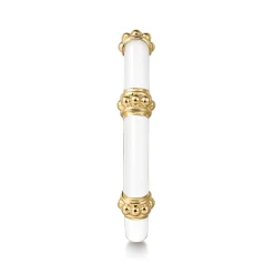 Hot Gabriel & Co. Enamel - 14K Yellow Gold Bujukan Bar Split Stackable with White Enamel
