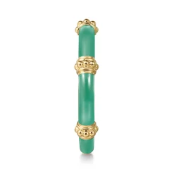 Hot Gabriel & Co. Enamel - 14K Yellow Gold Bujukan Bar Split Stackable with Mint Green Enamel