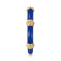 Discount Gabriel & Co. Enamel - 14K Yellow Gold Bujukan Bar Split Stackable with Admiral Blue Enamel