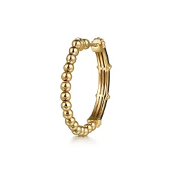 Outlet Gabriel & Co. Enamel - 14K Yellow Gold Bujukan Beads and Bar Split Classic Hoop with Black Enamel