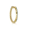 Discount Gabriel & Co. Enamel - 14K Yellow Gold Bujukan Beads and Diamond Split Classic Hoop with Blue Enamel