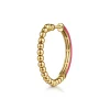 Sale Gabriel & Co. Enamel - 14K Yellow Gold Bujukan Beads Classic Hoop Pyramid Earrings with Fuchsia Enamel