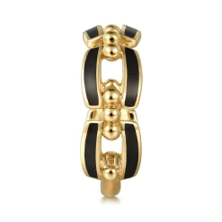 Sale Gabriel & Co. Enamel - 14K Yellow Gold Bujukan Link Chain Stackable with Black Enamel