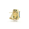 Gabriel & Co. Enamel - 14K Yellow Gold Diamond and Blue Topaz Earrings with White Enamel