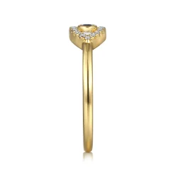 Discount Gabriel & Co. Enamel - 14K Yellow Gold Diamond and Blue Sapphire Evil Eye Stackable with White Enamel