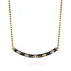 Hot Gabriel & Co. Enamel - 14K Yellow Gold Diamond Bar Necklace with Black Enamel