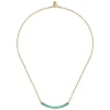 Gabriel & Co. Enamel - 14K Yellow Gold Diamond Bar Necklace with Mint Green Enamel