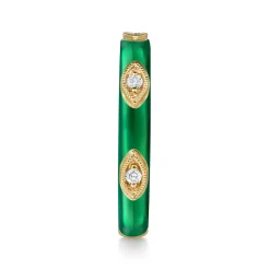 Discount Gabriel & Co. Enamel - 14K Yellow Gold Diamond Split Stackable with Chrome Green Enamel