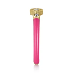 Outlet Gabriel & Co. Enamel - 14K Yellow Gold Diamond Split Stackable with Fuchsia Enamel