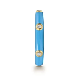 New Gabriel & Co. Enamel - 14K Yellow Gold Diamond Split Stackable with Dusk Blue Enamel