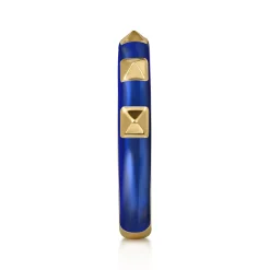 Best Gabriel & Co. Enamel - 14K Yellow Gold Pyramid Stackable with Chrome Blue Enamel