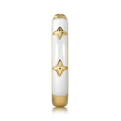 Best Gabriel & Co. Enamel - 14K Yellow Gold Star Split Stackable with White Enamel