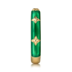 Discount Gabriel & Co. Enamel - 14K Yellow Gold Star Split Stackable with Chrome Green Enamel