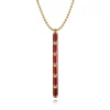 Best Gabriel & Co. Enamel - 14K Yellow Gold Vertical Bar Necklace with Chrome Red Enamel