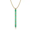 New Gabriel & Co. Enamel - 14K Yellow Gold Vertical Bar Necklace with Mint Green Enamel