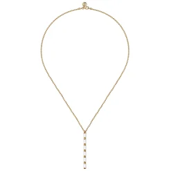 Gabriel & Co. Enamel - 14K Yellow Gold Vertical Bar Necklace with White Enamel