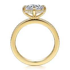 Outlet Gabriel & Co. Eniko - 14K Yellow Gold Compass Prong Round Diamond Engagement Ring