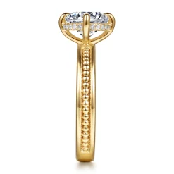Outlet Gabriel & Co. Eniko - 14K Yellow Gold Compass Prong Round Diamond Engagement Ring
