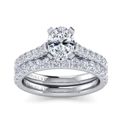 Clearance Gabriel & Co. Erica - 14K White Gold Oval Diamond Engagement Ring