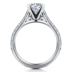 Discount Gabriel & Co. Erica - 14K White Gold Round Diamond Engagement Ring
