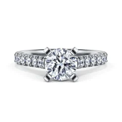 Discount Gabriel & Co. Erica - 14K White Gold Round Diamond Engagement Ring