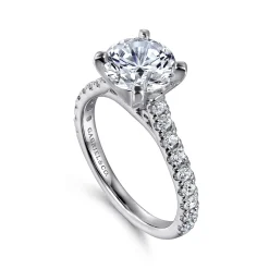 Sale Gabriel & Co. Erica - 14K White Gold Round Diamond Engagement Ring