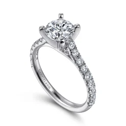 Outlet Gabriel & Co. Erica - 14K White Gold Round Diamond Engagement Ring