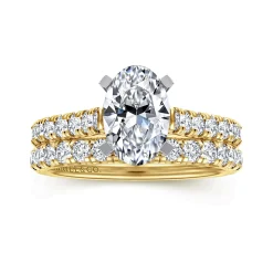 Online Gabriel & Co. Erica - 14K White-Yellow Gold Oval Diamond Engagement Ring
