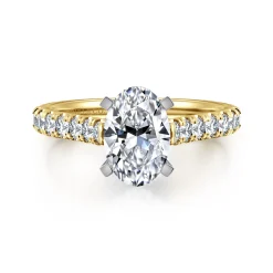 Online Gabriel & Co. Erica - 14K White-Yellow Gold Oval Diamond Engagement Ring