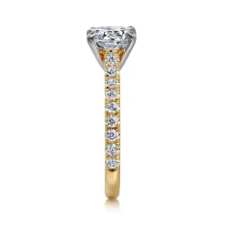 Sale Gabriel & Co. Erica - 14K White-Yellow Gold Round Diamond Engagement Ring
