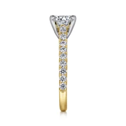 Hot Gabriel & Co. Erica - 14K White-Yellow Gold Round Diamond Engagement Ring