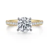 Clearance Gabriel & Co. Erica - 14K White-Yellow Gold Round Diamond Engagement Ring