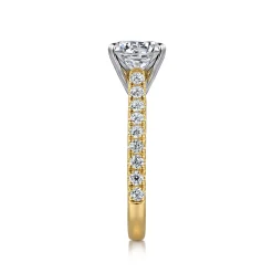 Clearance Gabriel & Co. Erica - 14K White-Yellow Gold Round Diamond Engagement Ring