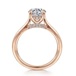New Gabriel & Co. Ericka - 14K Ros+D145e Gold Round Diamond Engagement Ring