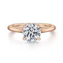 New Gabriel & Co. Ericka - 14K Ros+D145e Gold Round Diamond Engagement Ring
