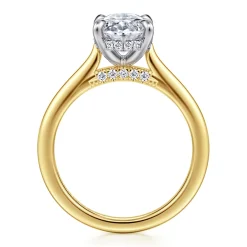 Discount Gabriel & Co. Ericka - 14K White and Yellow Gold Oval Diamond Engagement Ring