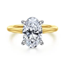 Clearance Gabriel & Co. Ericka - 14K White and Yellow Gold Oval Diamond Engagement Ring