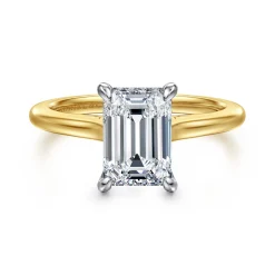 Gabriel & Co. Ericka - 14K White and Yellow Gold Emerald Cut Diamond Engagement Ring