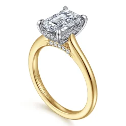 Gabriel & Co. Ericka - 14K White and Yellow Gold Emerald Cut Diamond Engagement Ring