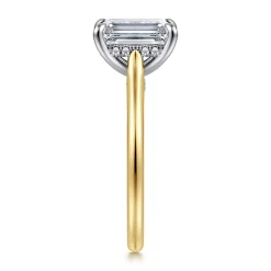 Gabriel & Co. Ericka - 14K White and Yellow Gold Emerald Cut Diamond Engagement Ring