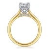 Clearance Gabriel & Co. Ericka - 14K White and Yellow Gold Emerald Cut Diamond Engagement Ring