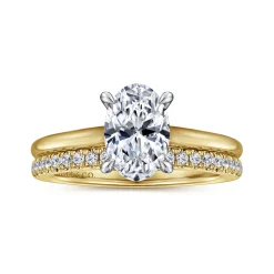 Best Gabriel & Co. Ericka - 14K White and Yellow Gold Oval Diamond Engagement Ring